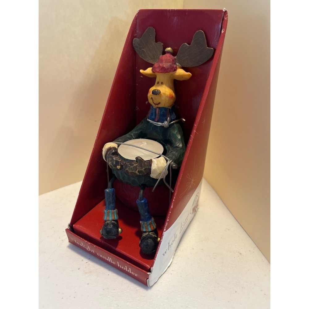 Whole Home Holiday Reindeer Tealight Candle Holder Polyresin Christmas M81360